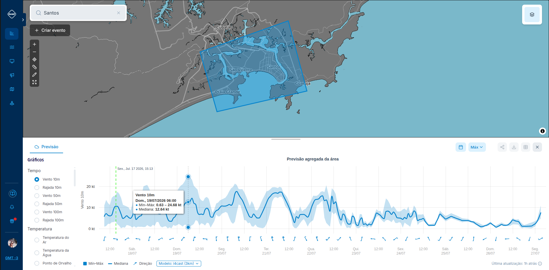 Area forecast: see the outlook for your whole area of operation, not just one point